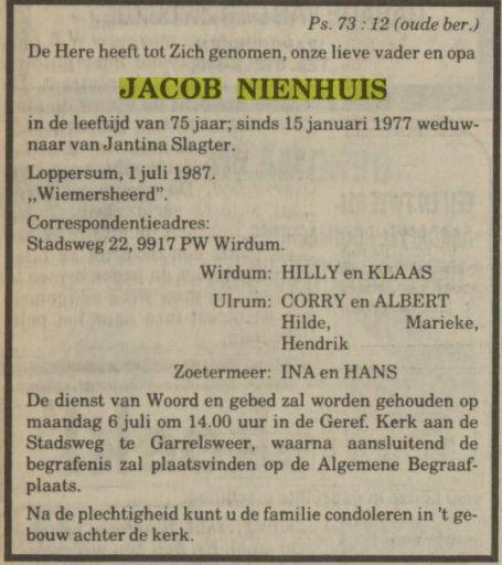 jacob nienhuis in 1987.